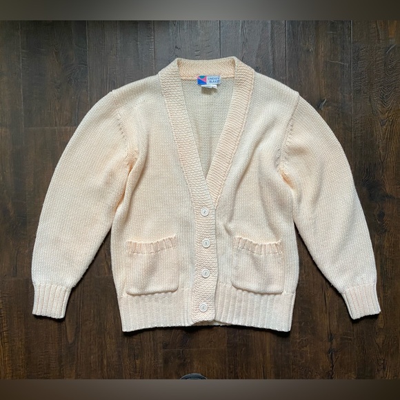 Vintage Lindsey Blake thick heavy pink button up cardigan sweater size small s - Picture 6 of 6